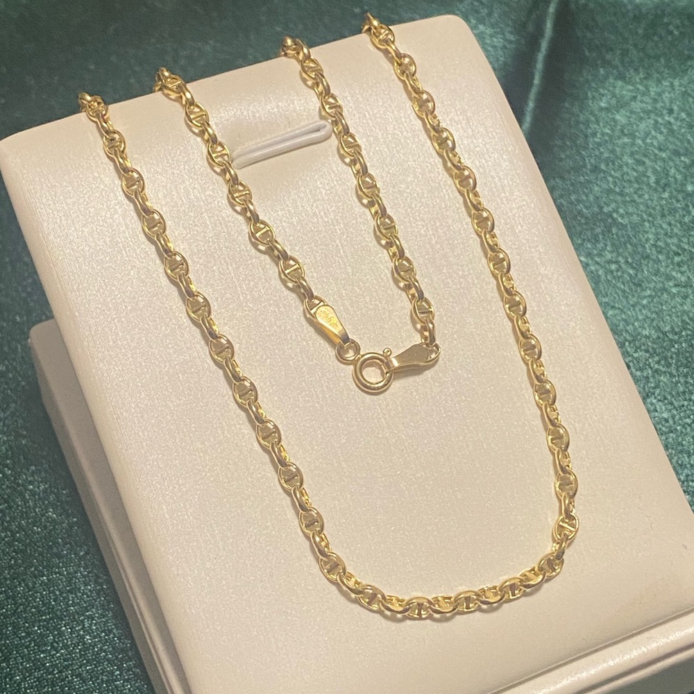 Real 18K Gold 20” Chain Necklace